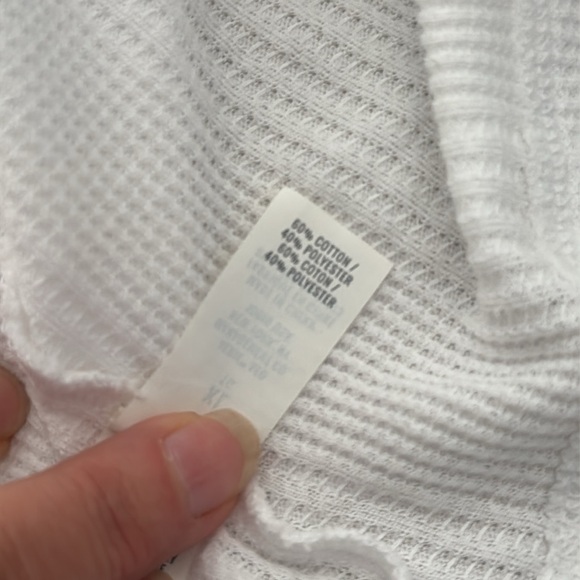 Aerie White Ribbed Tank Top with Button Detail - Picture 6 of 8